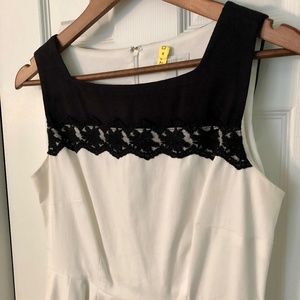 New York & Company White Dress Black Lace